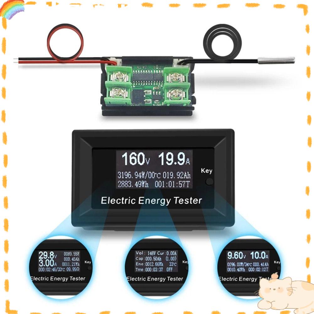 Solighter Digital Voltmeter Ammeter LCD Display DC 150V/20A 3KW Wattmeter Volt Tester Kapasitas Arus