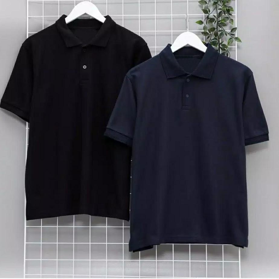 Stok Terbaru HITAM Kaos Polo Shirt Wanita, Kaos Polos Berkerah, Kaos Polos Kancing