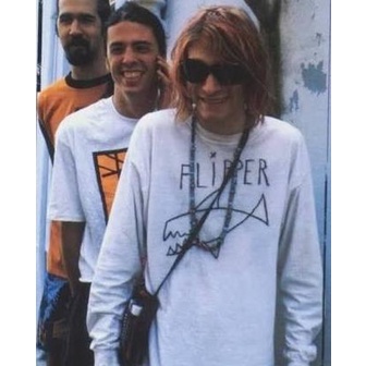 Kaos Kurt Cobain Nirvana Flipper Lengan Panjang