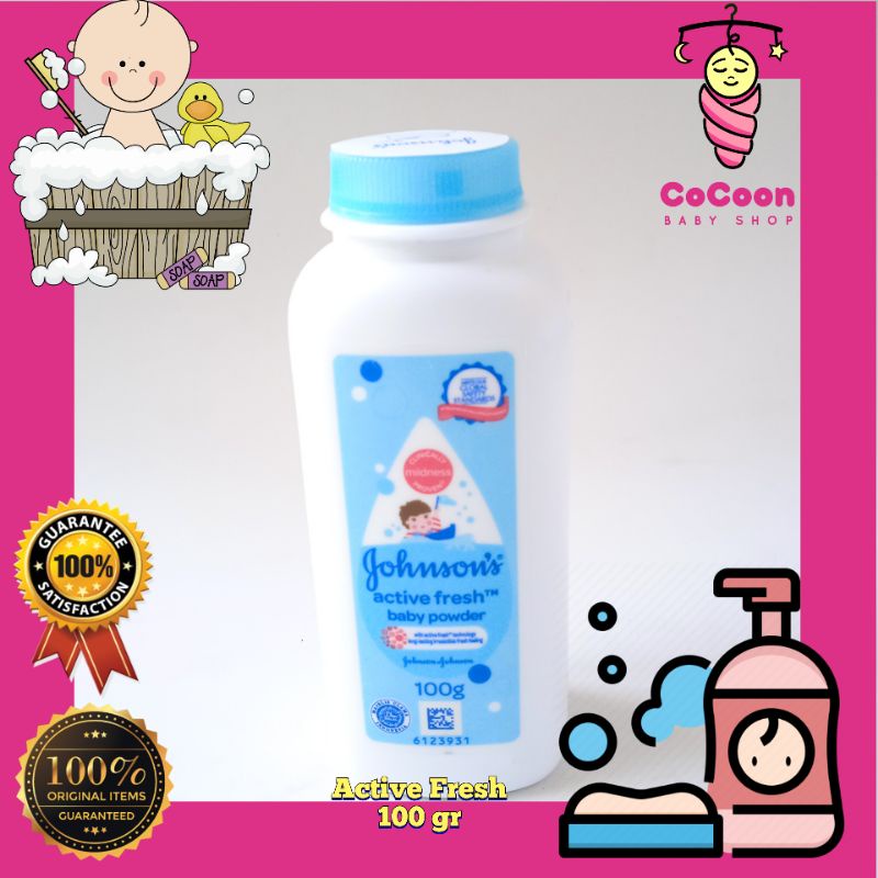 Bedak Tabur Bubuk Bayi Johnsons Johnson Active Fresh 100 g 100gr