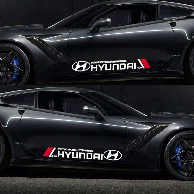 Stiker Mobil Auto Side Door Body Dekorasi Auto Untuk Hyundai i10 Kona Getz Aksen Elantra Tucson I30 Santafe Creta ix35 I20 I40 H1 Matrix Aksesoris