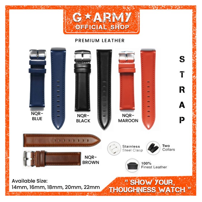 TALI JAM TANGAN KULIT STRAP JAM ORIGINAL GENUINE LEATHER CROCO CASIO