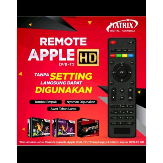 Remote STB Matrix Apple merah DVBT 2