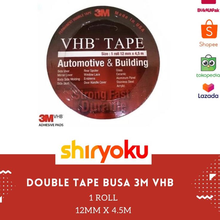 

Terbaik !! Double Tape Busa 3M VHB 12mm x 4.5m foam tape Original