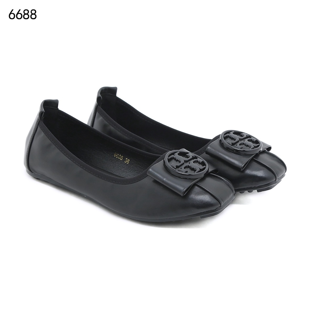 TB Leather Logo Bow Ballerinas Flat Shoes 6688