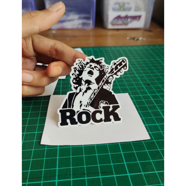 

stiker print musik rock acdc custom stiker murah keren lucu