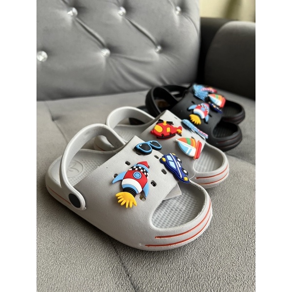 (Size 19-24) Sandal baim anak kids bayi motif roket taxy jelly