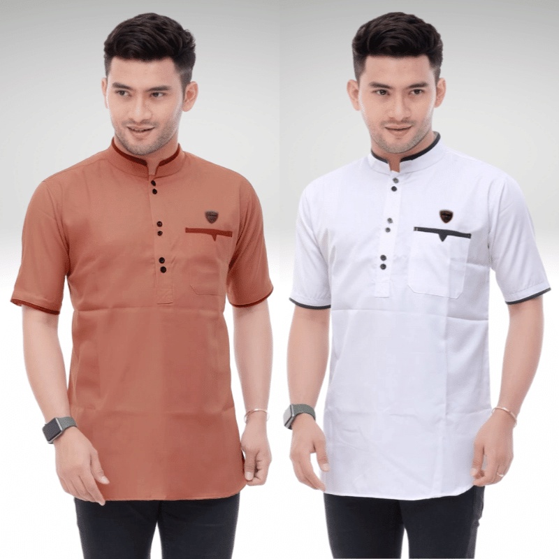 Baju Koko Kurta Dewasa Lengan Pendek Material Catton Adem Serap Keringat