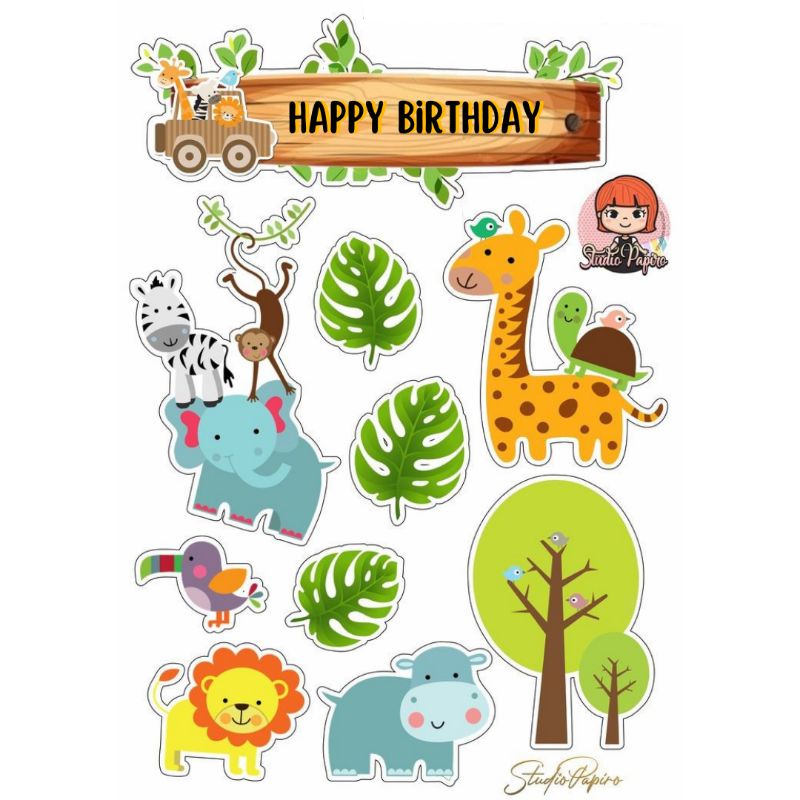 Jual TOPPER CAKE ULANG TAHUN KARAKTER/HIASAN KUE TART (ANIMAL/BINATANG