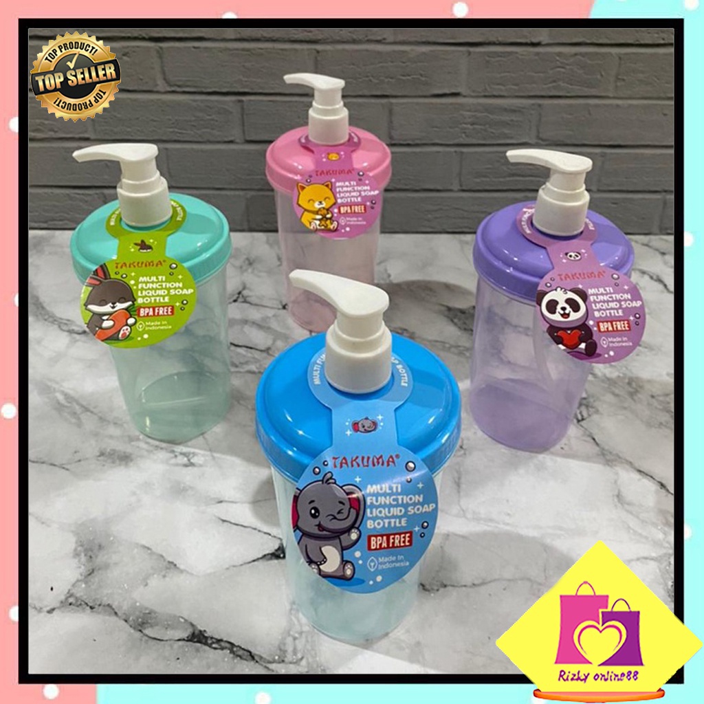 Rizkyonline88 Botol Sabun Cair Pump 500ml / Botol Sabun 500ml / Botol Pump Plastik / Tempat Sabun Murah BPF 117