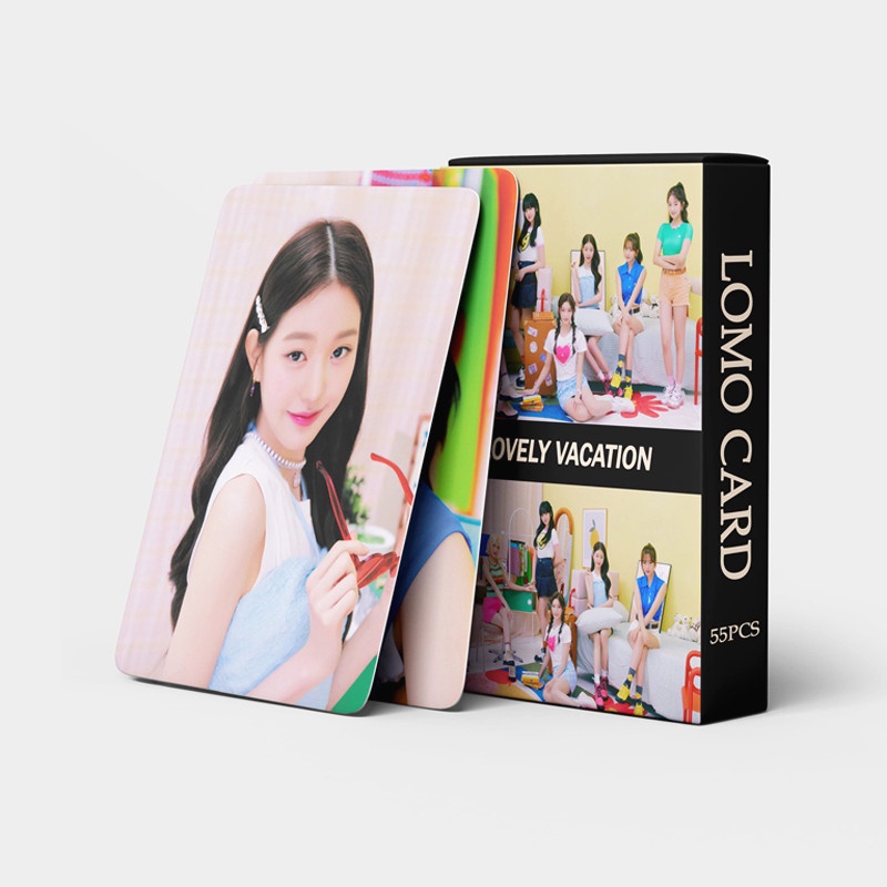 55pcs /box IVE Photocards LOVELY VACATION LOMO Card Postcard Kartu Koleksi In Stock New Arrival LY