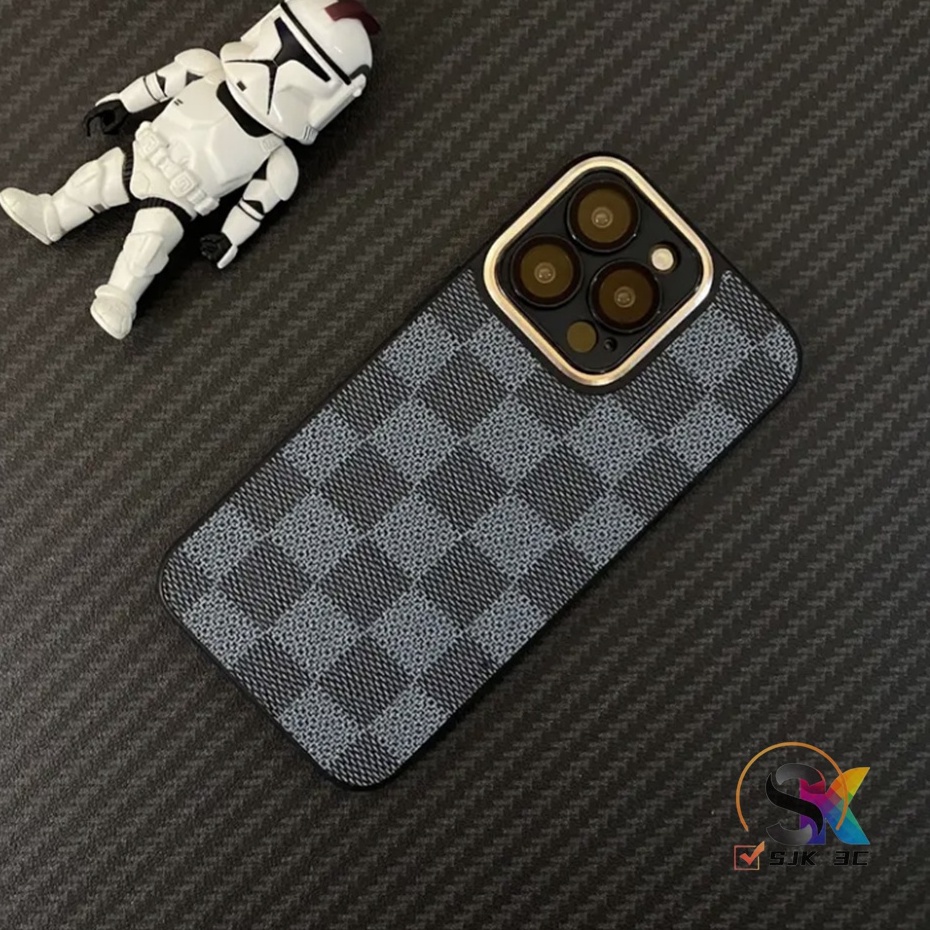 Case black Plaid High Quality Fashion With lens protection for iPhone 14 13 12 11 Pro Max CASE