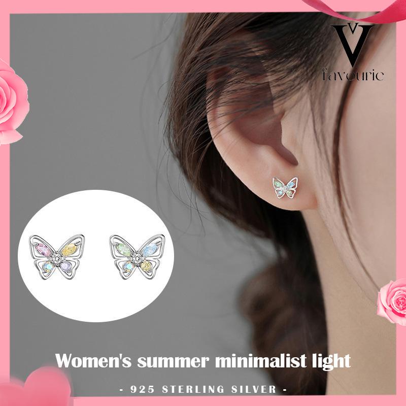 COD925 Anting Kupu-kupu Perak Sterling  Anting Desain Niche Mewah Ringan Musim Panas Wanita  Sederhana-FA