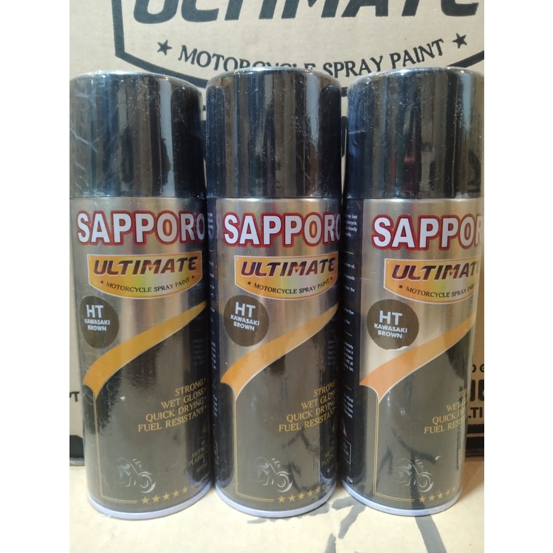 cat spray pilok pilox cat semprot sapporo ultimate saporo Hi temp HT kawasaki brown doff pilok knalpot pilok anti panas pilok mesin pilok suhu panas 400ml