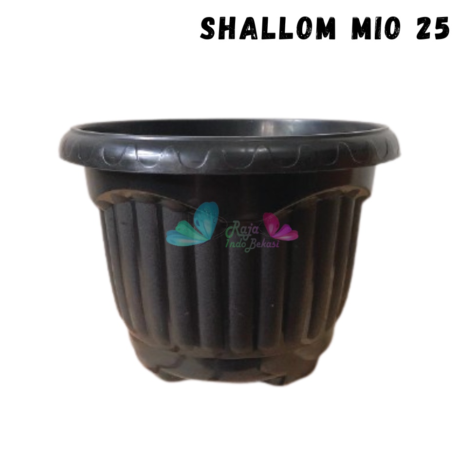 Pot Shallom Mio 25 Putih Pot Bunga Plastik Tebal Murah Besar Kuat Motif Model Belimbing 30 cm Putih Hitam Selusin Lusinan Tebal - SHALLOM MIO 30 pot bunga bulat besar tebal murah