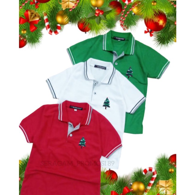 KAOS KERAH NATAL ANAK-ANAK POLO SHIRT ANAK MOTIF SANTA CLAUS / KAOS POLO ANAK USIA  3 TAHUN - 11 TAHUN / KAOS ANAK SEKOLAH MINGGU / KAOS ANAK MERRY CHRISTMAS / POLO SHIRT KIDS MERRY CHRISTMAS / KAOS WANGKY ANAK / KAOS KERAH ANAK COD / KAOS LAKOS ANAK