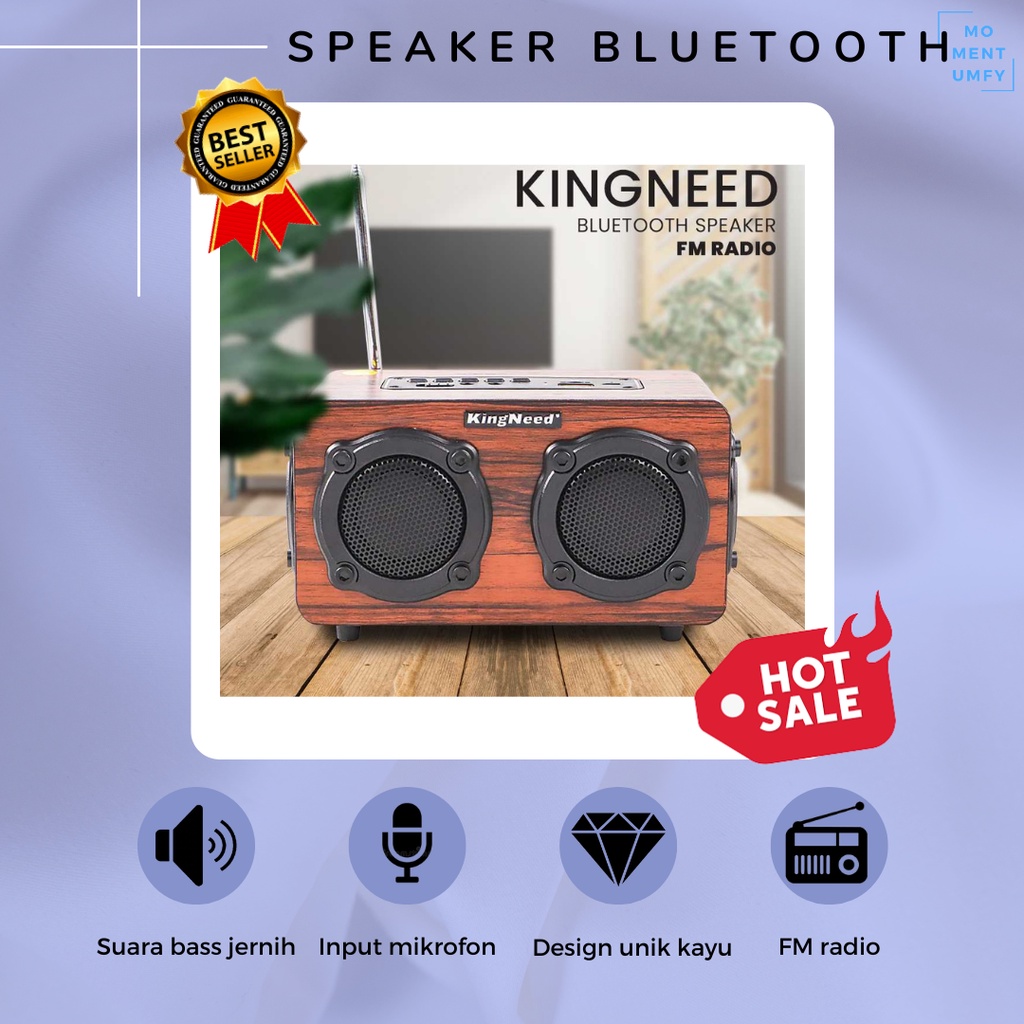 Kingneed Wireless Bluetooth Pengeras Suara Audio Home Theater Teater Portable Soundbar Speaker Spike