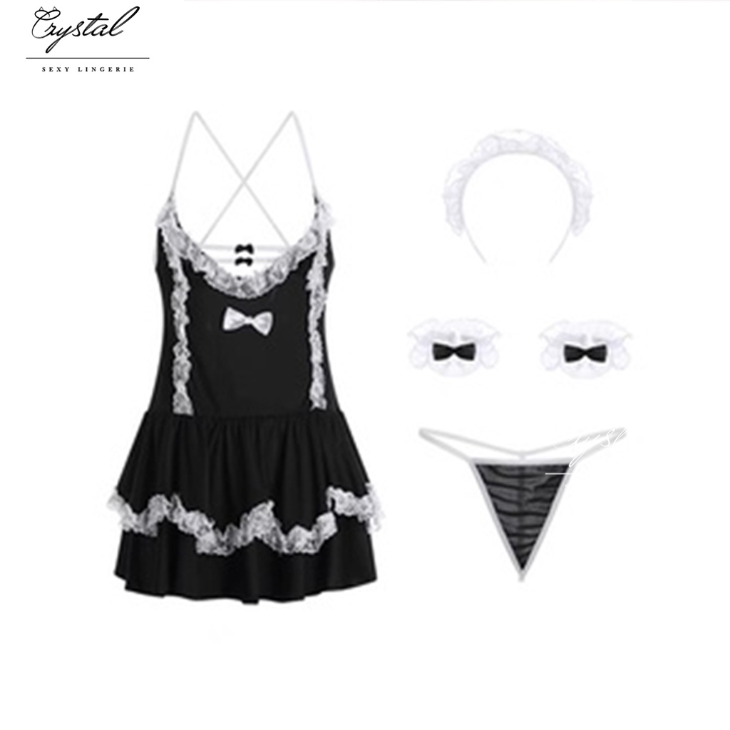 Lingerie Cosplay Maid Uniform / Lingerie costum kostum pelayan wanita baju tidur sexy wanita 164