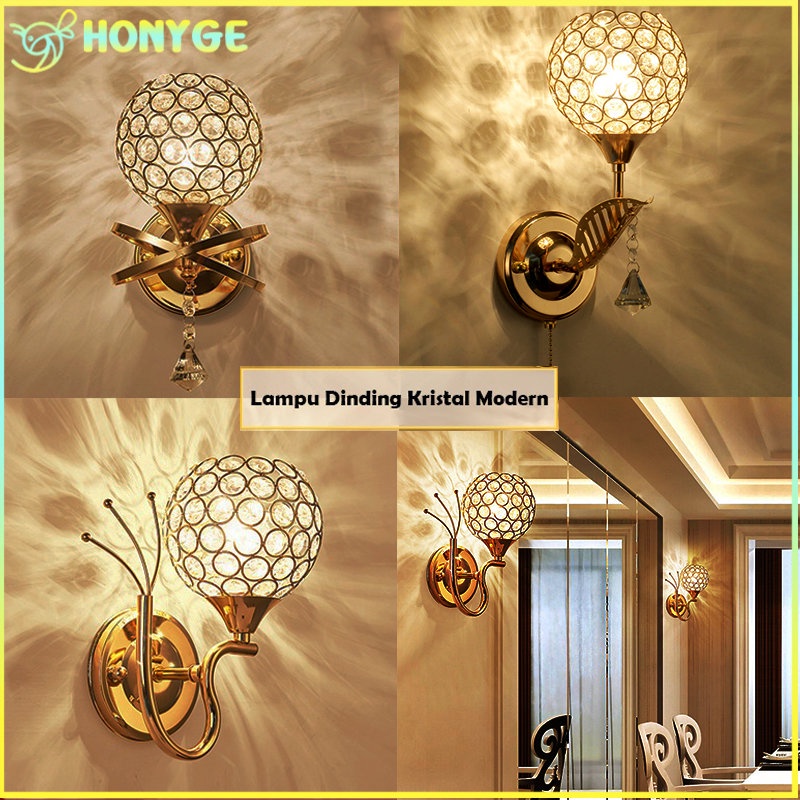 Lampu Dinding Kristal Gaya Modern Untuk Dekorasi Rumah Wall lamp E27