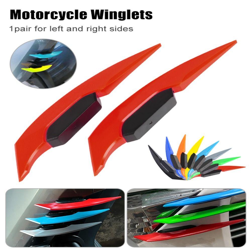 Wonder 1pasang Motor Front Fairing Fashion Spoiler Sayap Retrofit Decor Sticker Dekorasi Motor