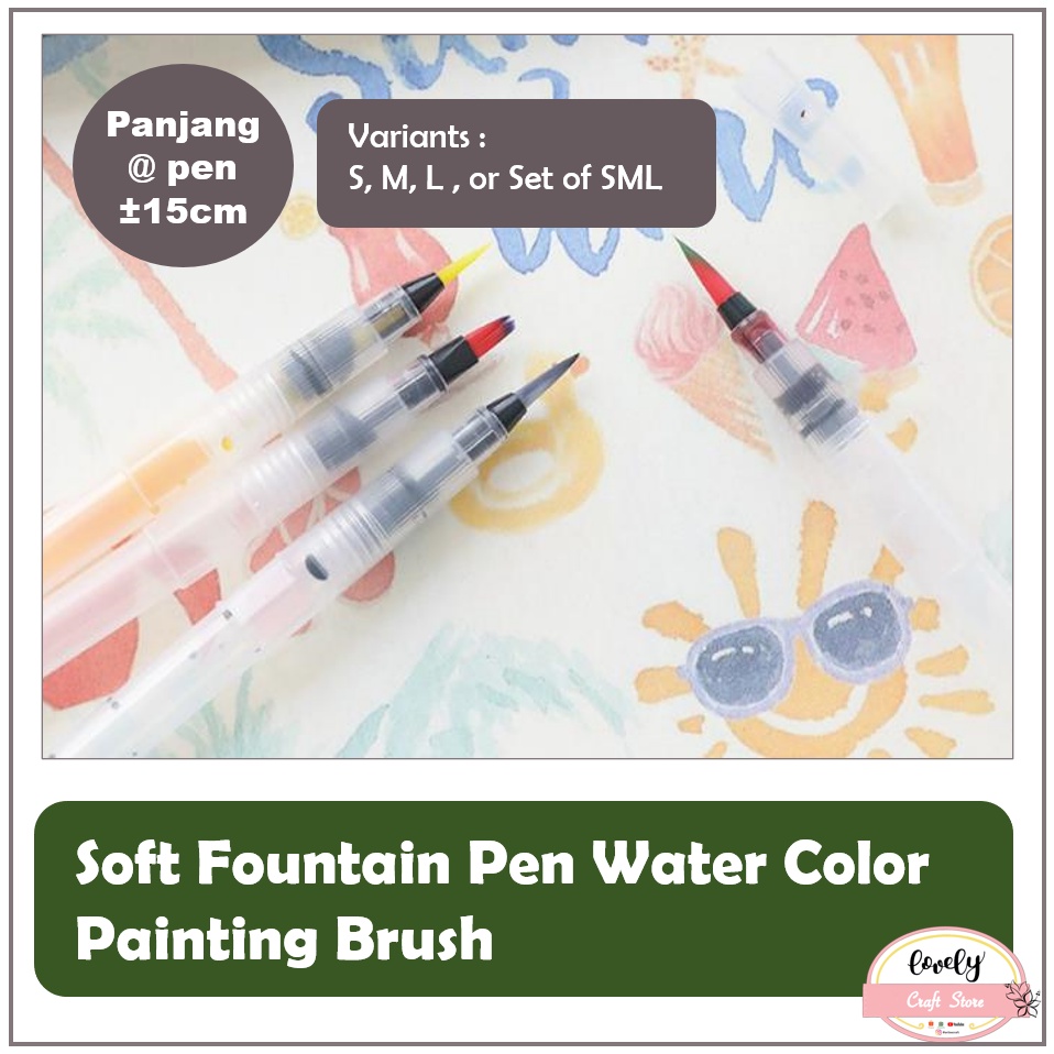 

LovelyCraftStore | Soft Fountain Water Color Brush Kuas Lukis Cat Air Akrilik Paint Brush Soft Brush