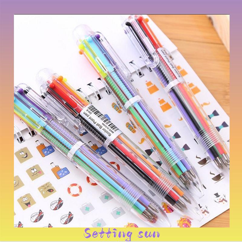 Bolpen 6-in-1 0.5MM Multi Warna Untuk Stationery Anak Sekolah Kantor bolpen TN