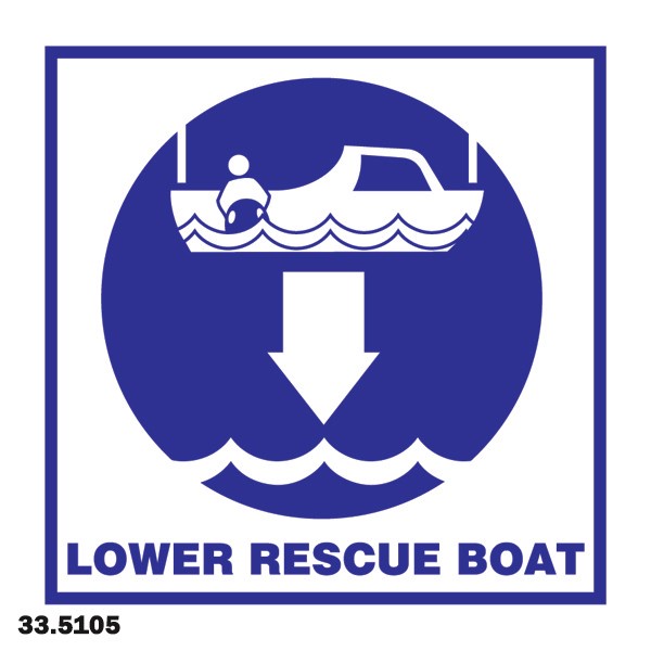 

Marn Imo Symbol Lower Rescue Boat 33.5105 / Sticker Imo Fluorescent