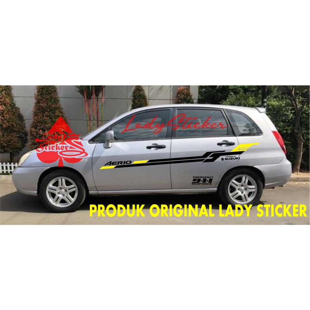 cutting sticker mobil aerio sticker stiker mobil suzuki aerio