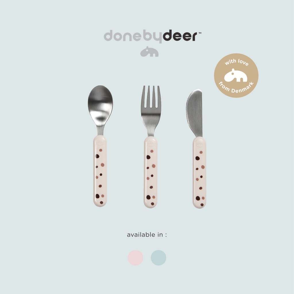 Done by Deer Cutlery Set Dreamy Dots - Sendok Makan Anak