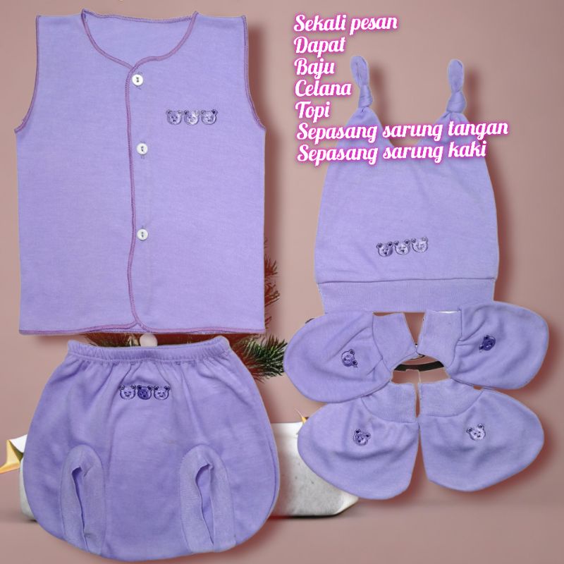 Set Baju Kutung Celana Pop Topi Sarung Tangan Dan Sarung Kaki Bayi Baru Lahir Newborn Girl Series talitababy