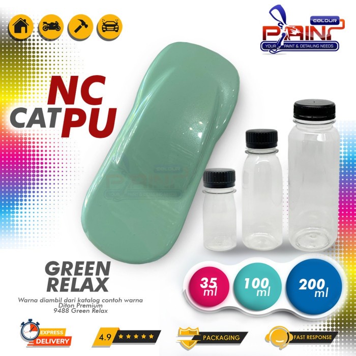 Cat PU Green Relax 1 Liter - Vespa Colour | Sample Warna Diton Premium 9488