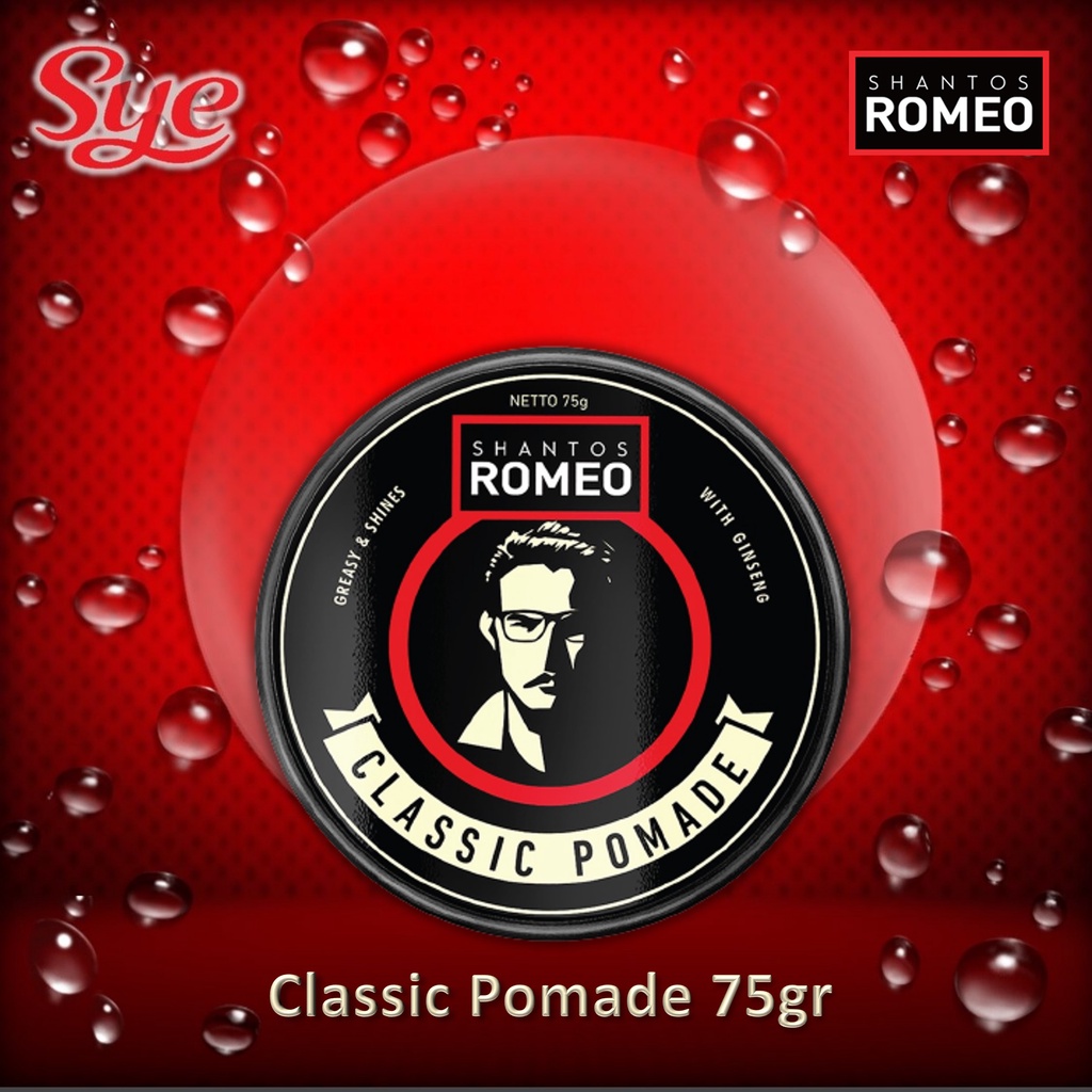 BPOM SHANTOS ROMEO HAIR STYLING POMADE RAMBUT 75GR / GEL RAMBUT / SYE