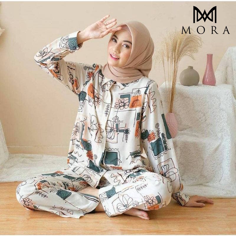 setelan wanita lengan panjang/baju setelan kekinian/baju tidur terbaru