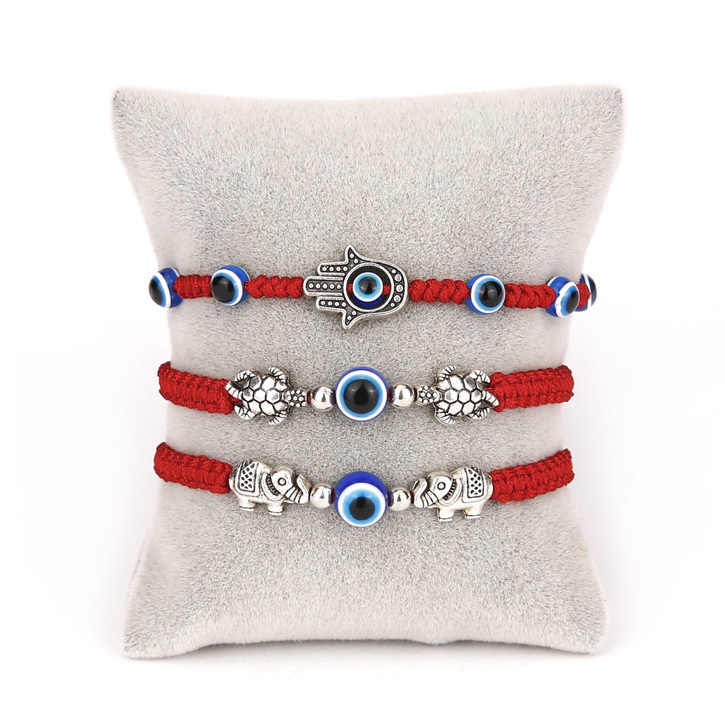 Gelang Lady Evil eye Palm Mata Biru Mata Jahat Tali Merah braided adjustable bracelet