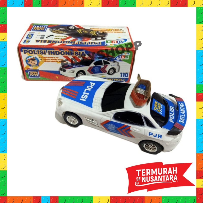 Kado Mainan Mobil Mobilan Police Polisi Car Baterai Anak Anak  Laki2 Laki Cowok Bunyi Mainan Mobil D