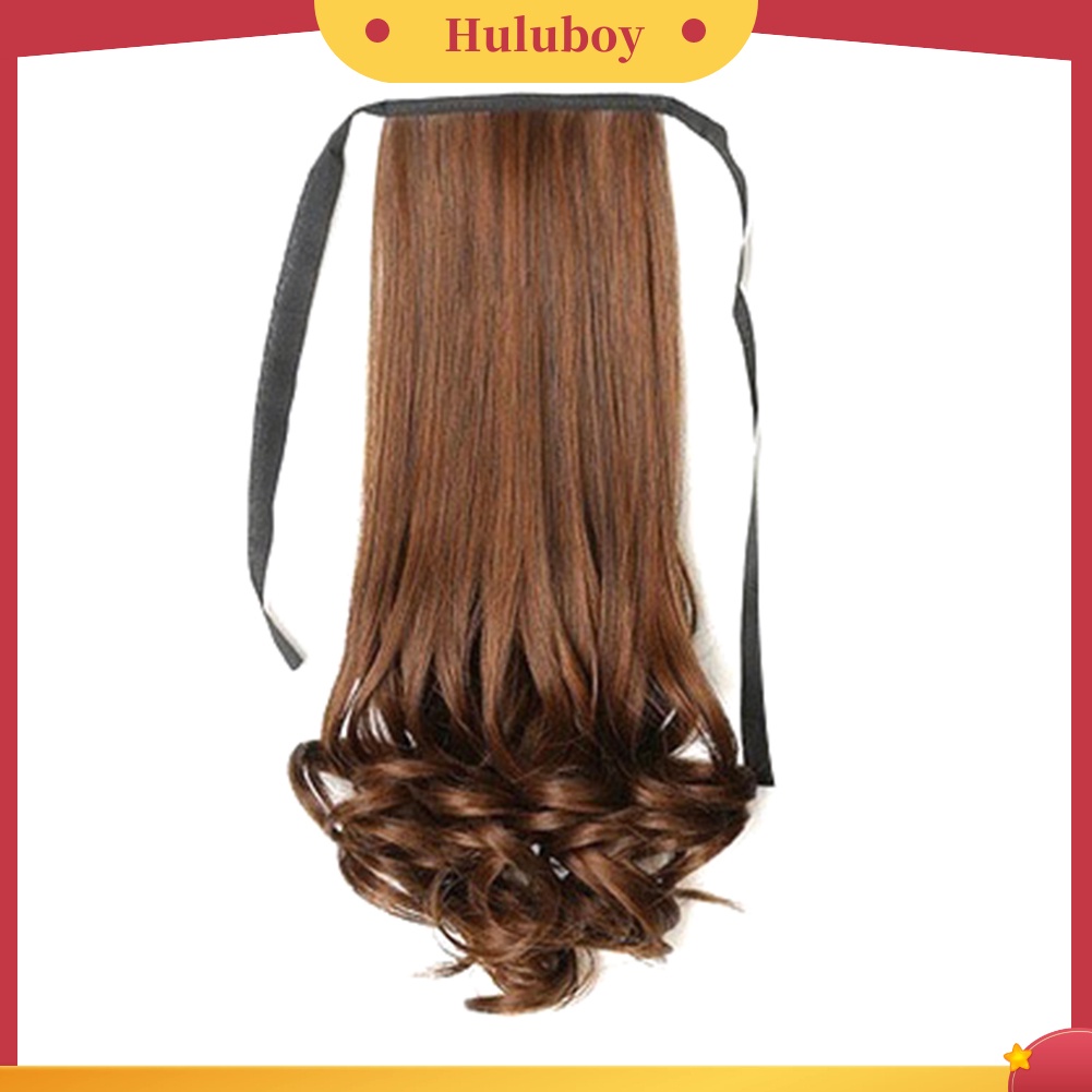 Wig Rambut Ekstensi Model Panjang Lurus Keriting Ukuran 38 / 48 / 58cm
