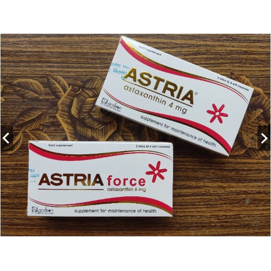 Astria astaxanthin 4mg / Astria force astaxanthin 6mg (1box 2strip @6 soft capsule)