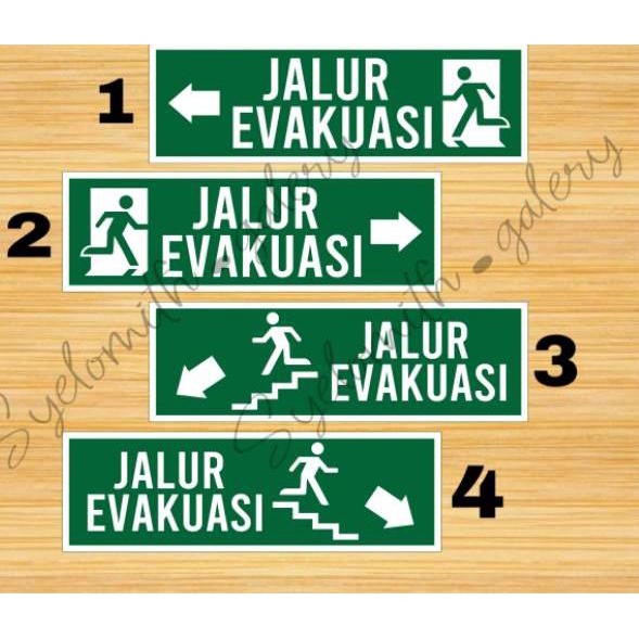 

((T-5-T ✓> STIKER JALUR EVAKUASI WATERPROOF/ STIKER EMERGENCY EXIT paling laris