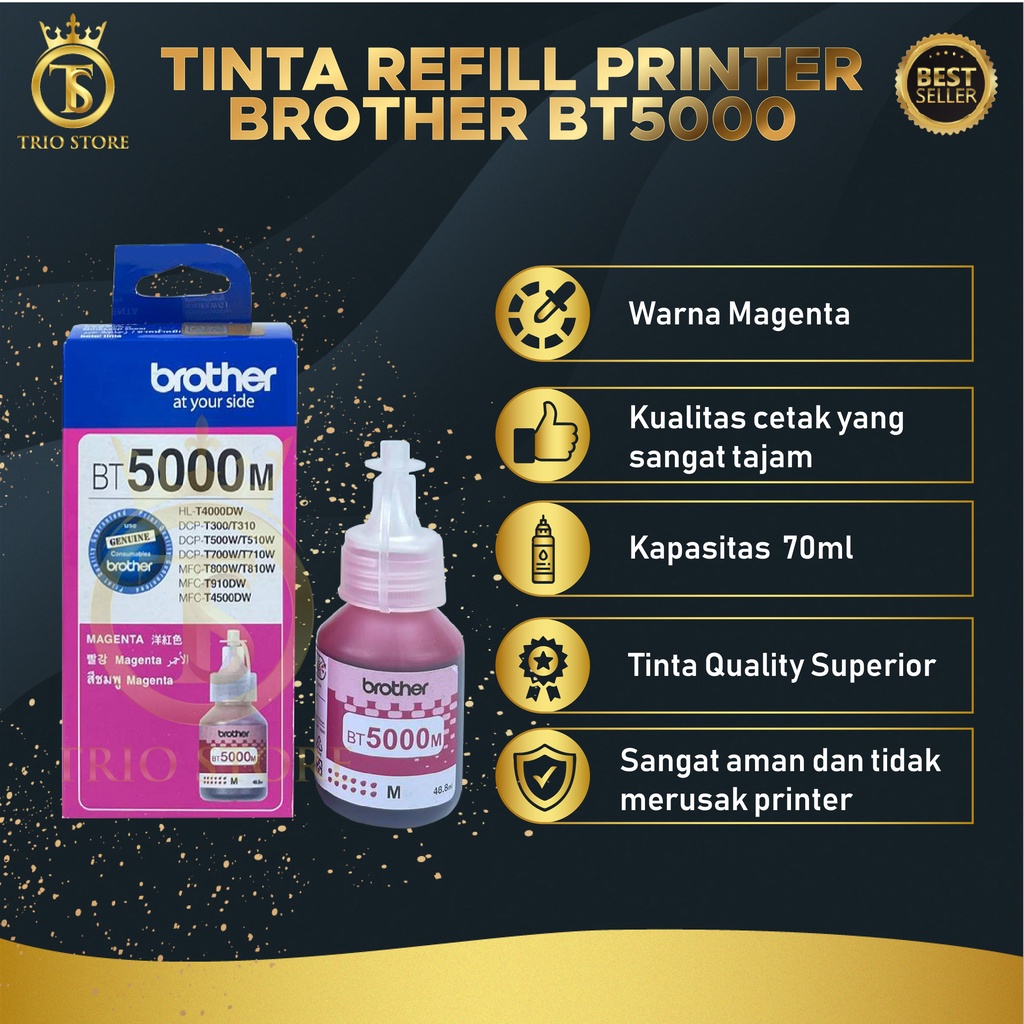 1 SET 4 PCS Tinta Brother BTD60BK BT5000 For Printer DCP T310 T510W T710W T810W