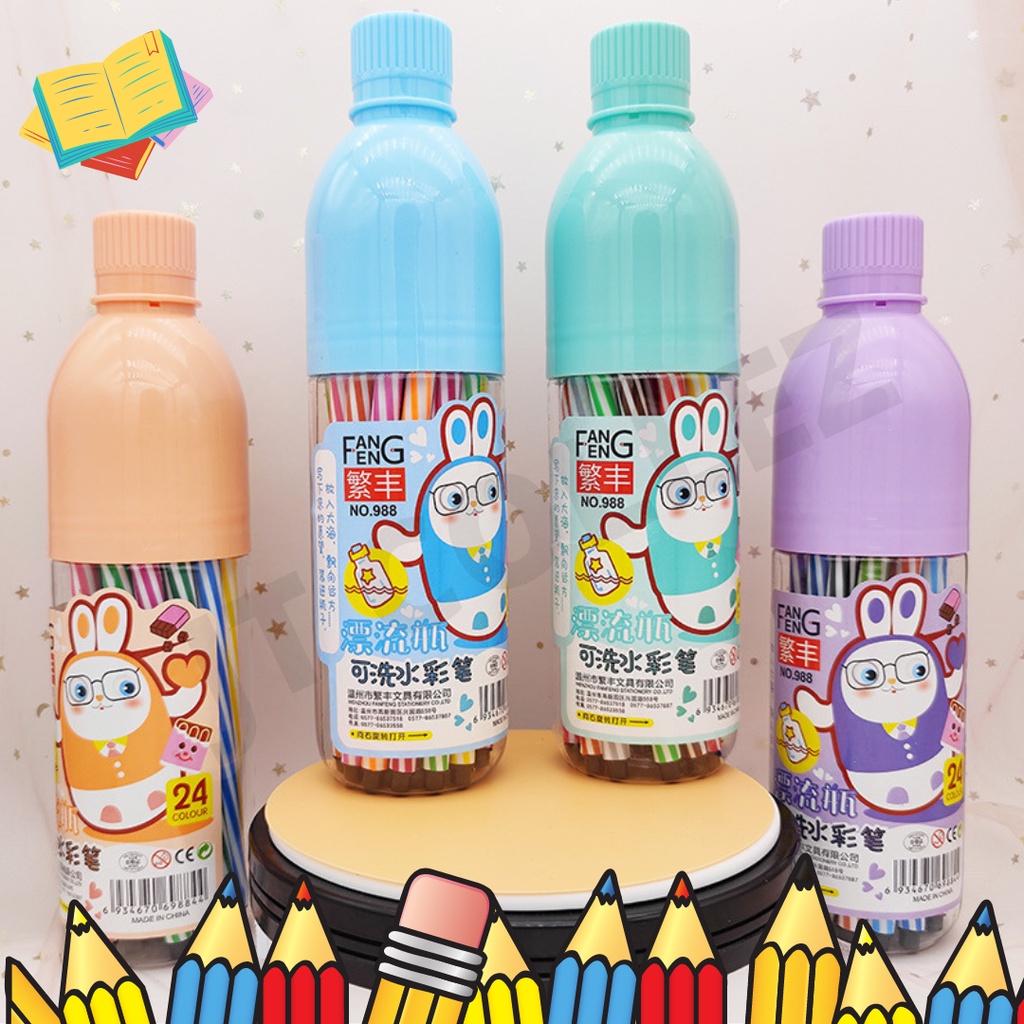 

[JTC] Spidol WarnaWarni Karakter Kelinci & Botol Unik 12 & 24 Warna - JT0005