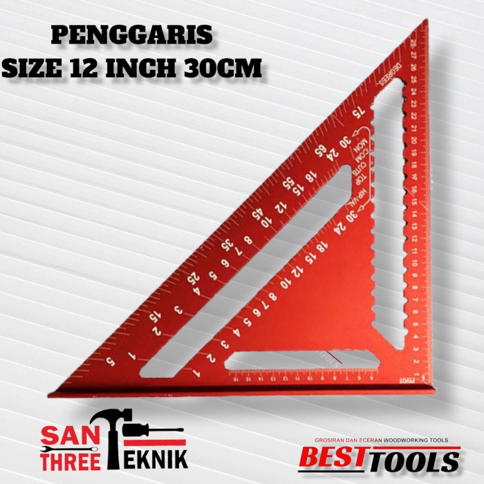 

Penggaris segitiga 12 inch merah speed square 12inch merah 30cm - MERAH DOF