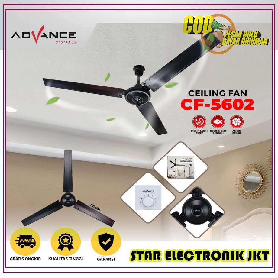 KIPAS ADVANCE BALING-BALING ATAP CEILING FAN CF-5602 ADVANCE PLAFON