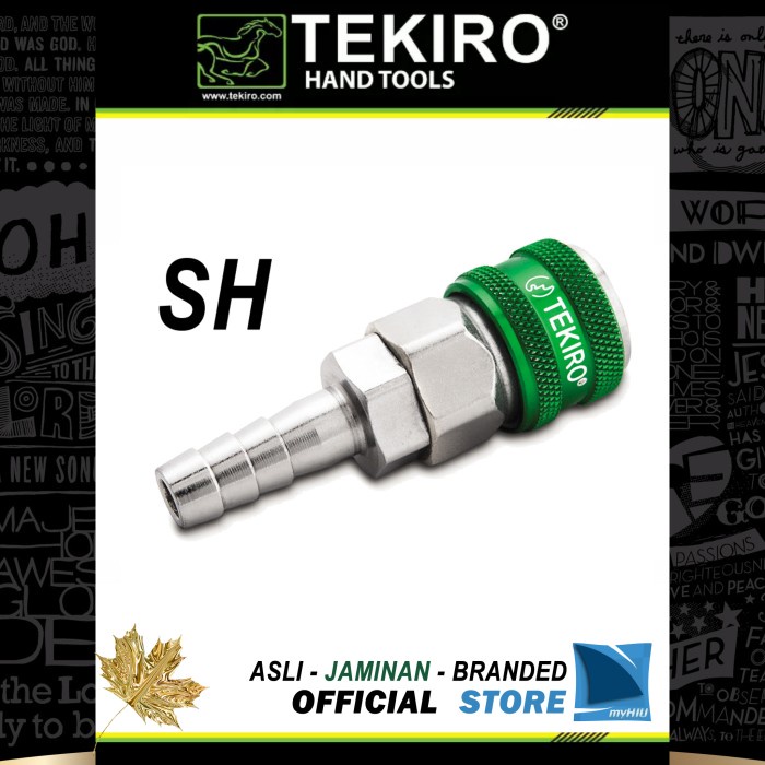 Nepel Selang Angin 20 Sh (Soket Selang) Drat 1/4 Green Coupler Tekiro