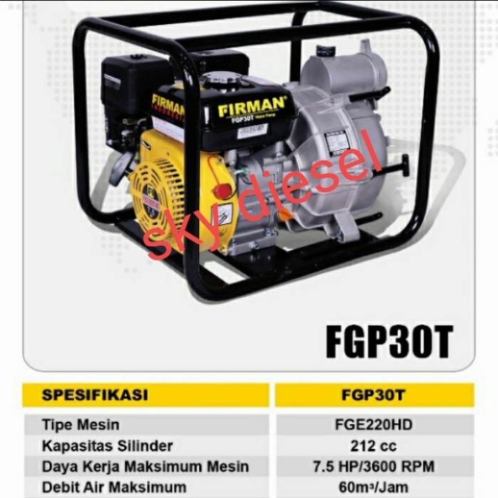 Wvca Pompa Sedot Lumpur /*Trushpump* Firman Fgp30T