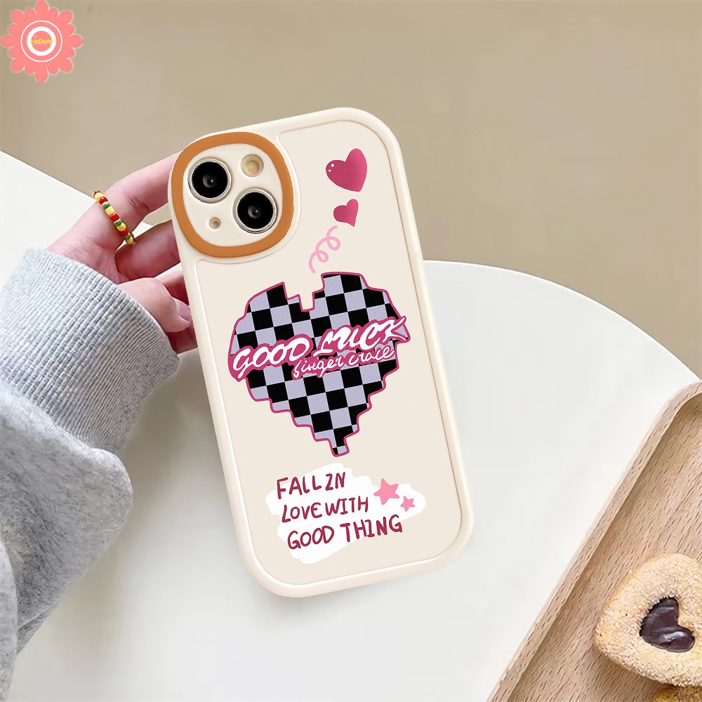 Couple Smile Love Hati Chessboard Casing Redmi A1 Note10 8 9 11 Plus 10s 11s 9s 8Pro Redmi 9 10 9T 10A 9A 10C 9C NFC Mi 12 11 Lite 11T Pro POCO F4 M3 X3 NFC Soft TPU Sarung