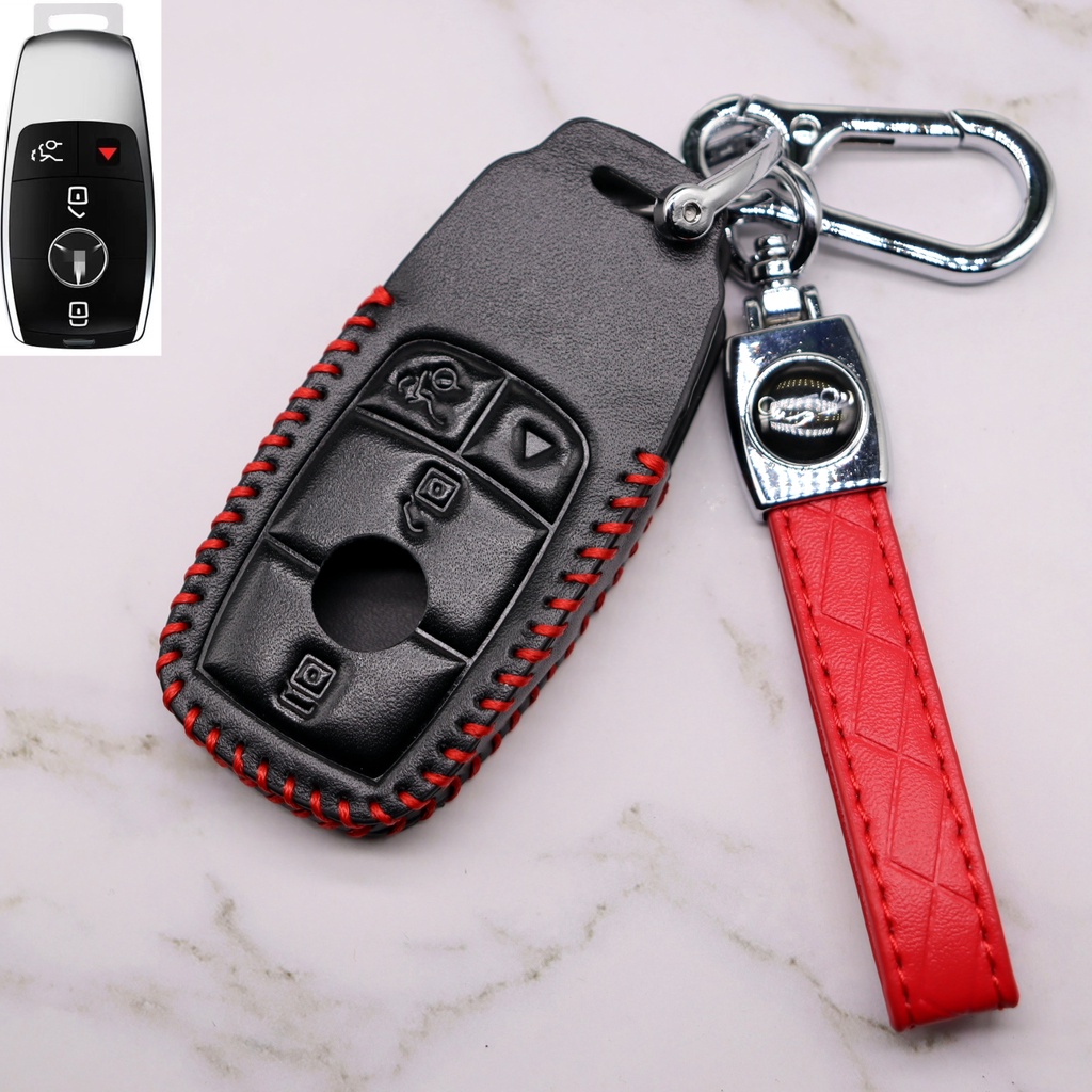 Kulit Remote Fob Kunci Mobil Case Cover Holder Tas Untuk Mercedes Benz CLA180 CLS350 GLB GLA GLE GLC GLK GLS ML250 R320 S400