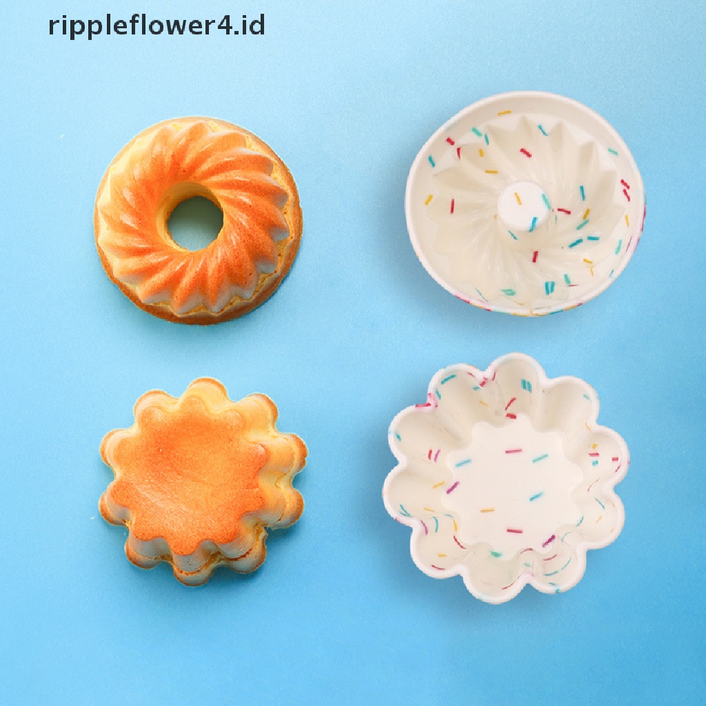 {rippleflower4.id} Cetakan Silikon Lucu Cetakan Kue Muffin Cupcake Dapur Baking Mold DIY Cake Tools~