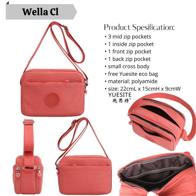 TAS SELEMPANG WANITA YUESITE WELLA EHT ORIGINAL CYUTEBAGS