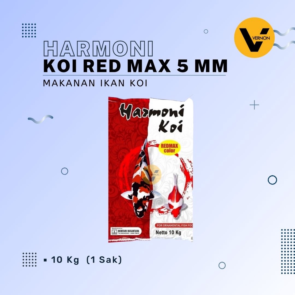 Pakan Koi Harmoni Red Max 10 Kg 5mm Pakan Koi Untuk Mempertajam Warna Merah