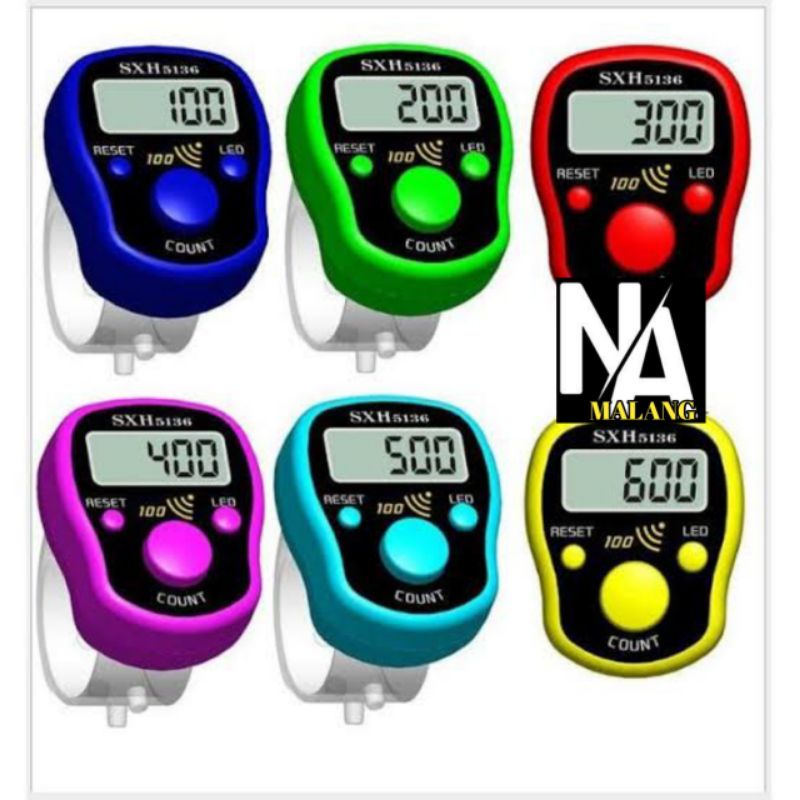 Tasbih Digital Warna Random Lampu LED Jari/ SXH 5136